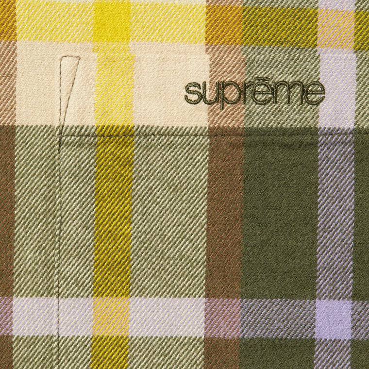 SUPREME PLAID FLANNEL SHIRT-GREEN