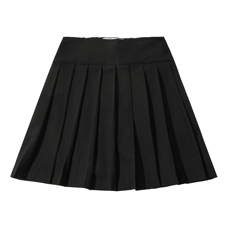 NEUTRAL SOCIETY PLEATED MINI SKIRT-BLACK