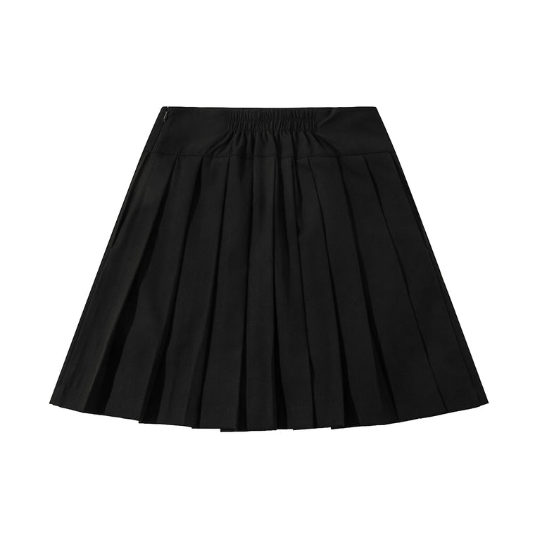 NEUTRAL SOCIETY PLEATED MINI SKIRT-BLACK