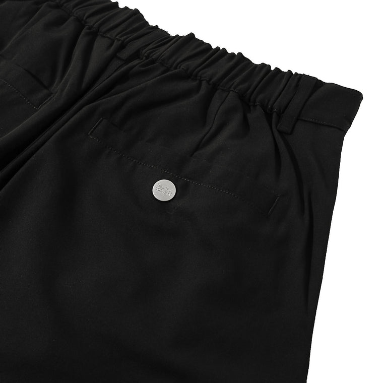 NEUTRAL SOCIETY PLEATED WIDE SHORTS-BLACK