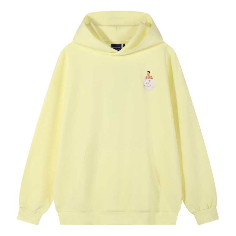 ORI FREDERIQO PRINTED HOODED SWEATSHIRT-YELLOW