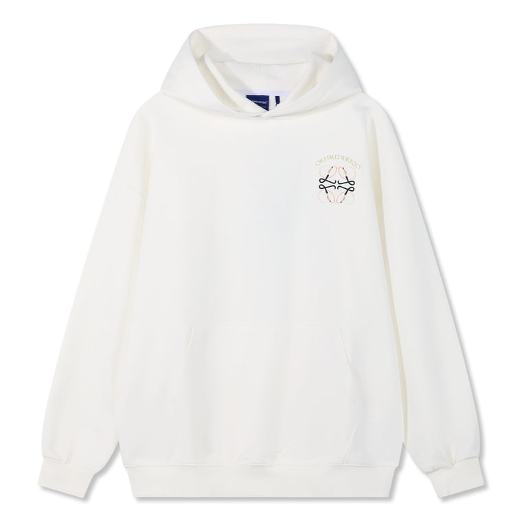 ORI FREDERIQO PRINTED HOODED SWEATSHIRT-WHITE