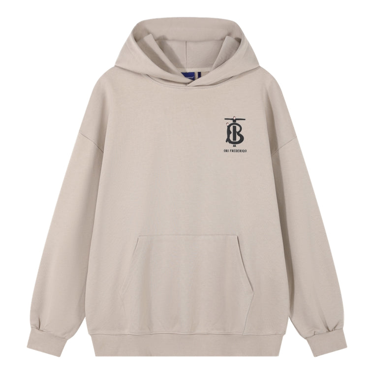 ORI FREDERIQO PRINTED HOODED SWEATSHIRT-KHAKI