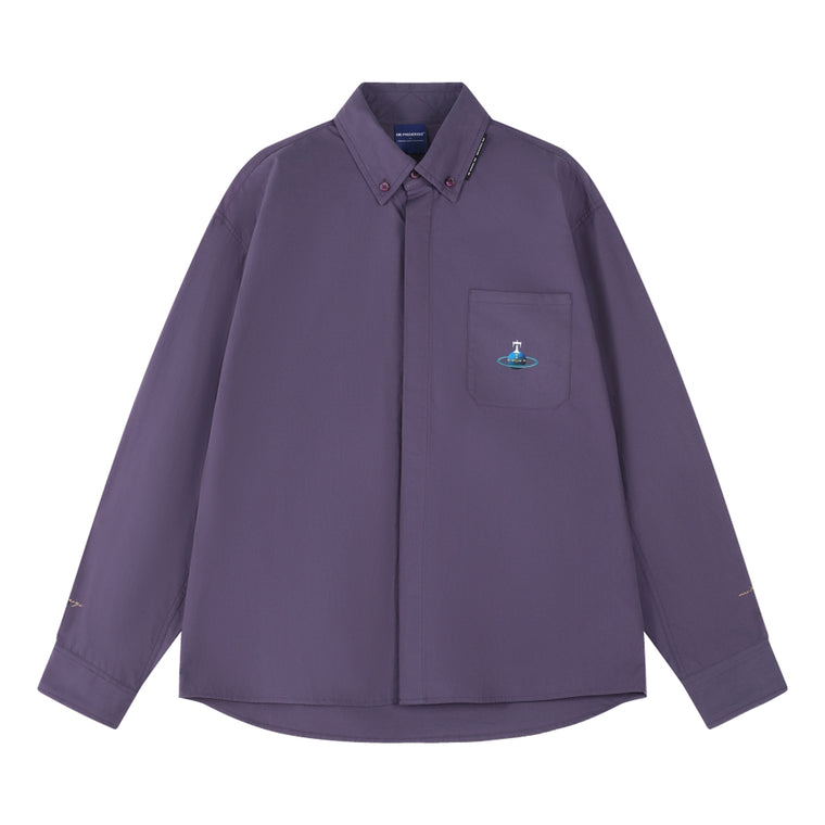 ORI FREDERIQO PRINTED LONG SLEEVE SHIRT-PURPLE