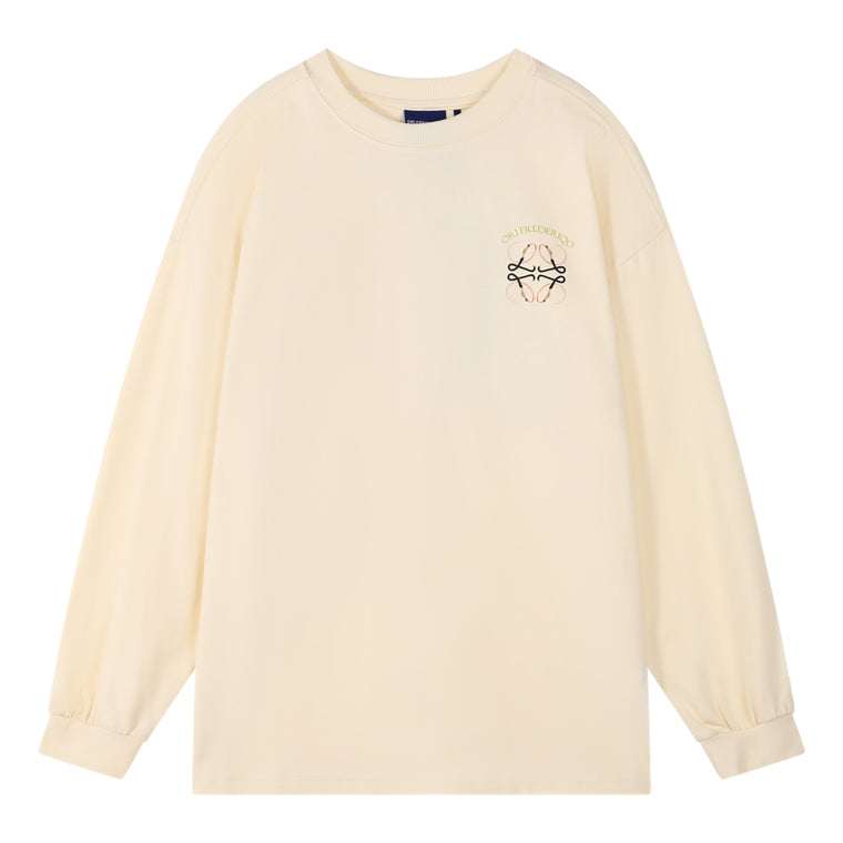 ORI FREDERIQO PRINTED LONG SLEEVE T-SHIRT-BEIGE