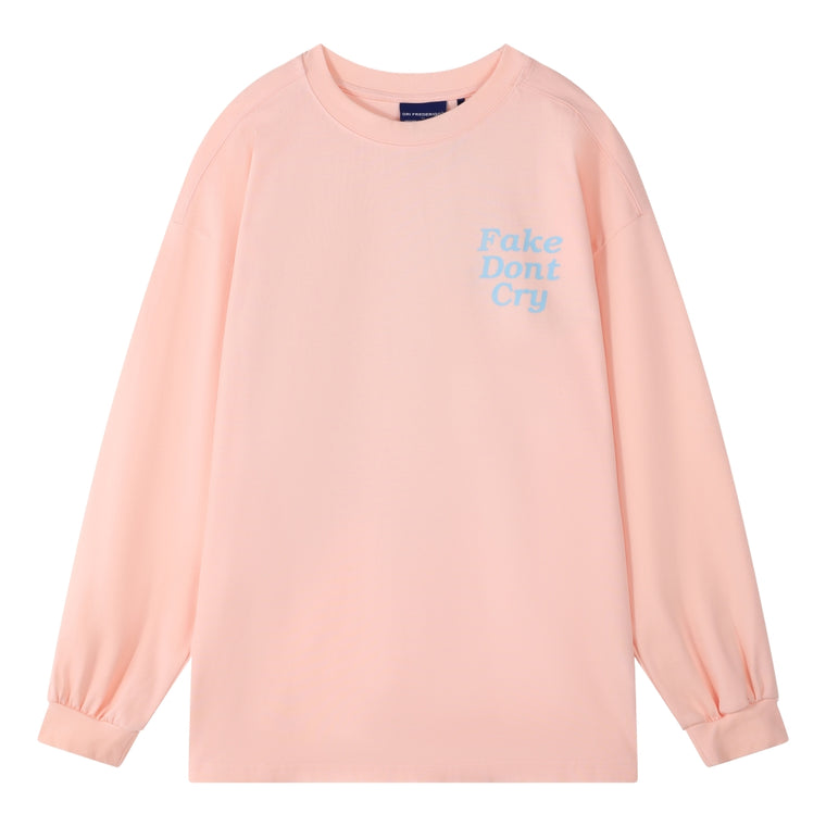 ORI FREDERIQO PRINTED LONG SLEEVE T-SHIRT-PINK