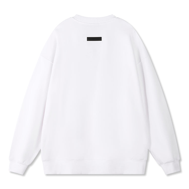 ORI FREDERIQO PRINTED SLIT HOODED SWEATSHIRT-WHITE