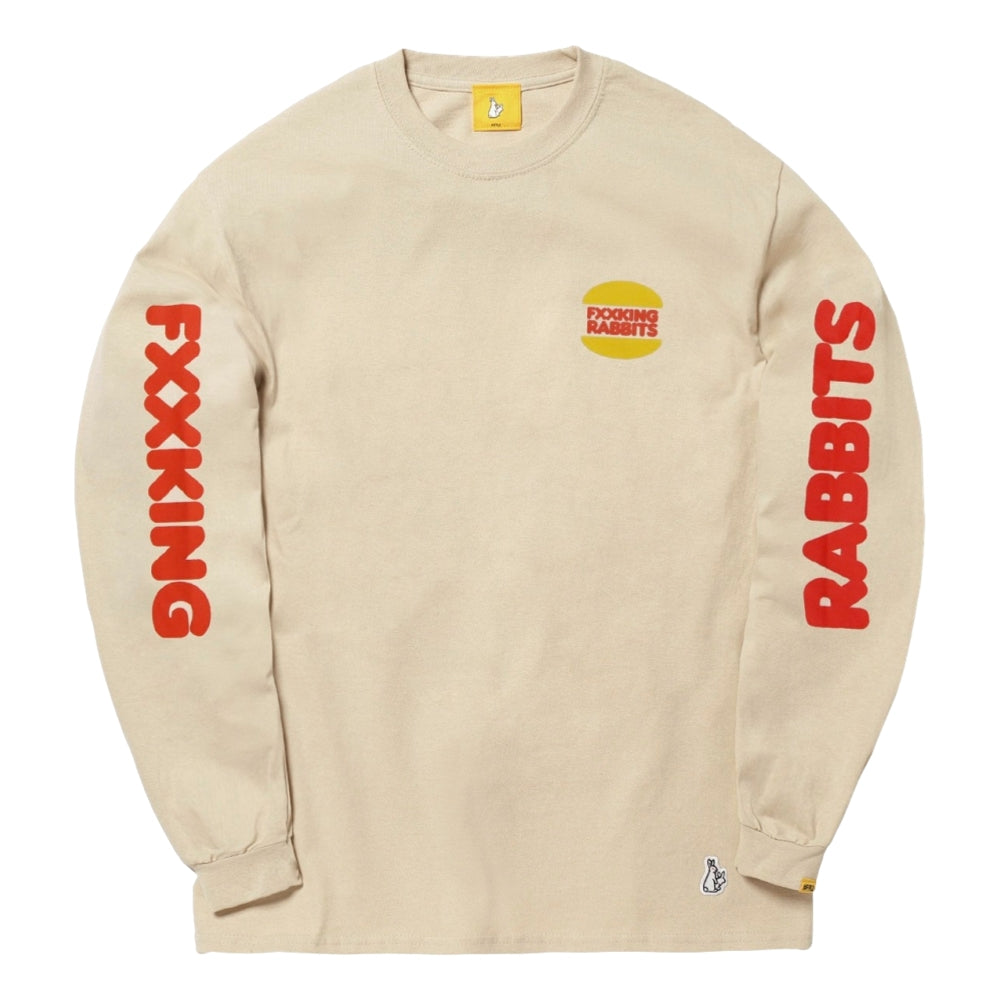 FR2 RABBIT BURGER LONG SLEEVE T-SHIRT-BEIGE - Popcorn Store