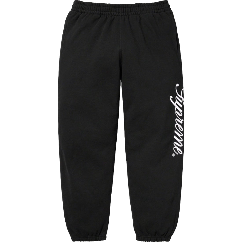 SUPREME RAISED SCRIPT SWEATPANT-BLACK - Popcorn Store