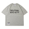 NEUTRAL SOCIETY RAW EDGE NS LOGO BIG TEE-ASH