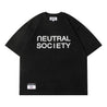 NEUTRAL SOCIETY RAW EDGE NS LOGO BIG TEE-BLACK