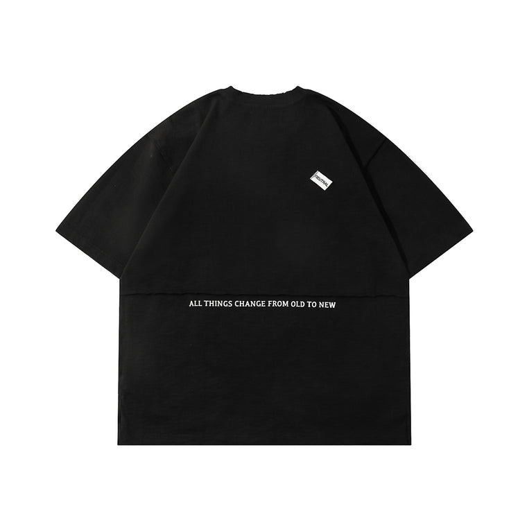 NEUTRAL SOCIETY RAW EDGE NS LOGO BIG TEE-BLACK