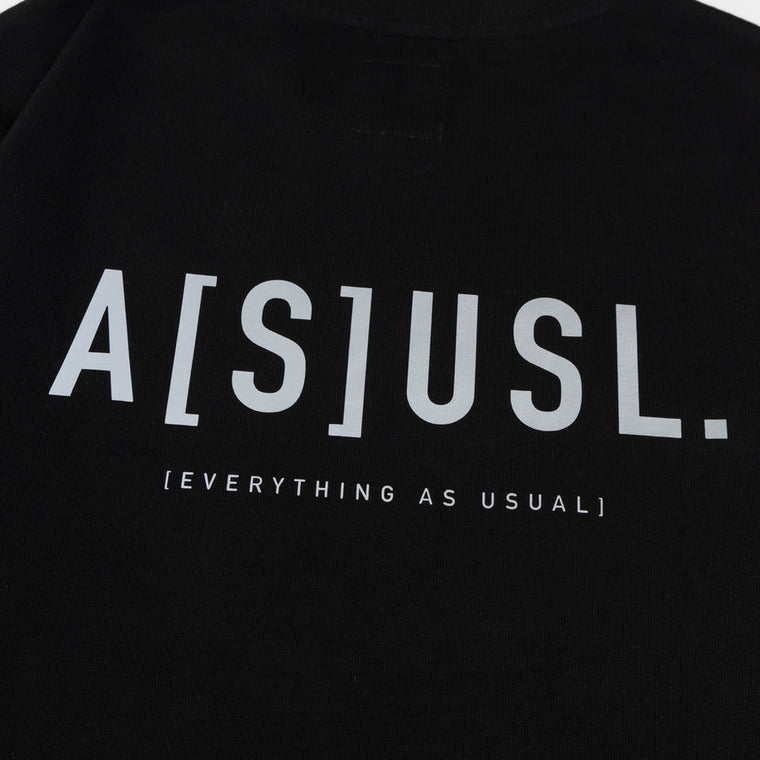 A[S]USL REFLECTIVE LOGO CROPPED LONG TEE-BLACK