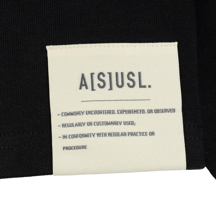 A[S]USL REFLECTIVE LOGO CROPPED LONG TEE-BLACK