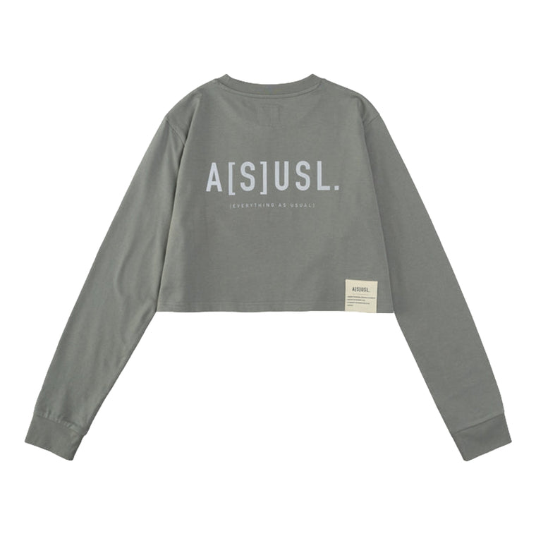 A[S]USL REFLECTIVE LOGO CROPPED LONG TEE-GREY