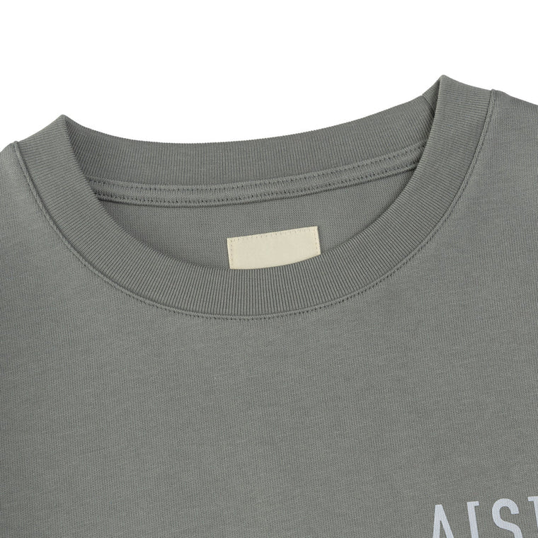 A[S]USL REFLECTIVE LOGO CROPPED LONG TEE-GREY