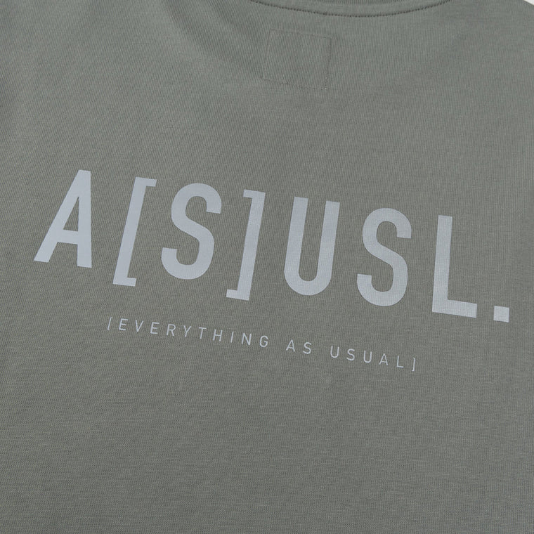 A[S]USL REFLECTIVE LOGO CROPPED LONG TEE-GREY