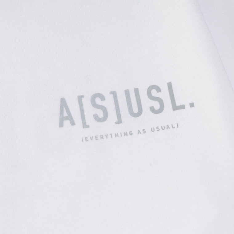 A[S]USL REFLECTIVE LOGO CROPPED LONG TEE-WHITE