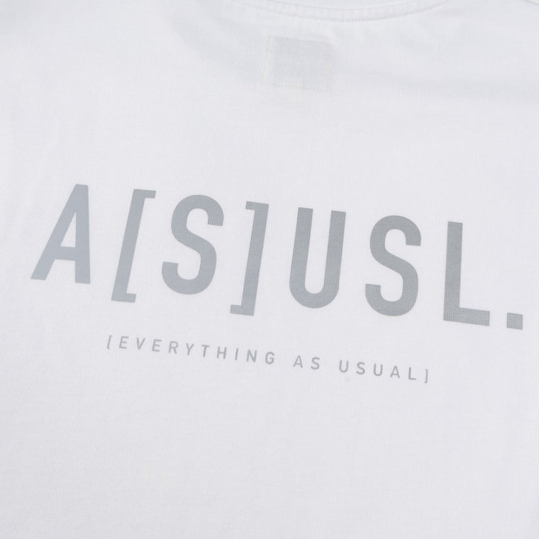 A[S]USL REFLECTIVE LOGO CROPPED LONG TEE-WHITE