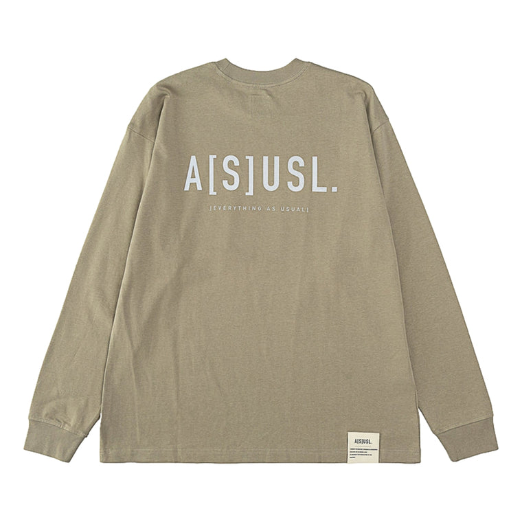 A[S]USL REFLECTIVE LOGO LONG TEE-BEIGE