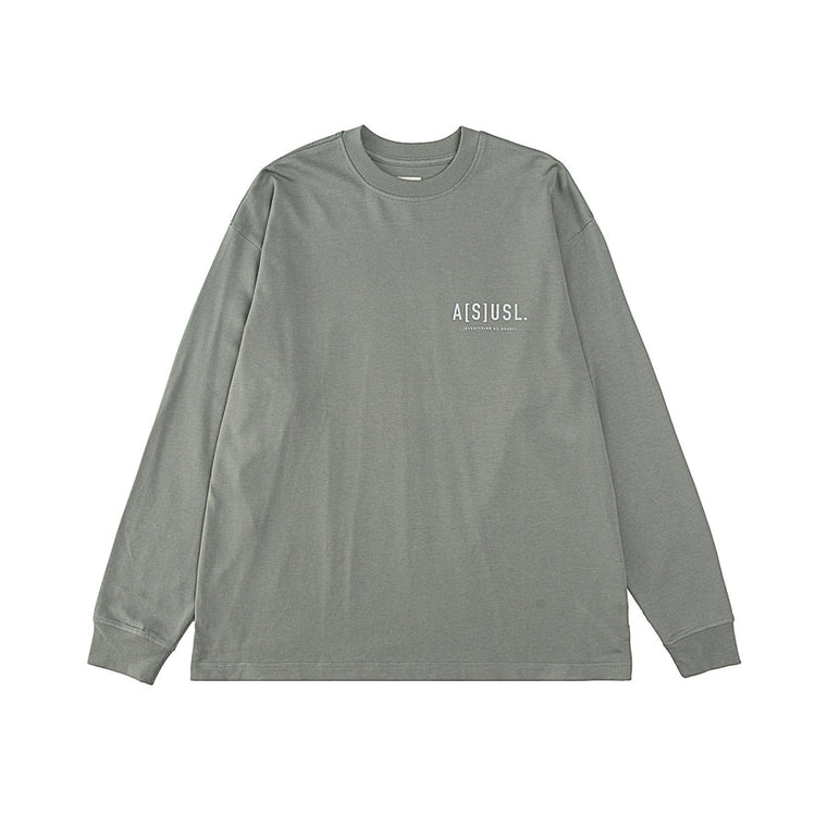 A[S]USL REFLECTIVE LOGO LONG TEE-LIGHT GREY