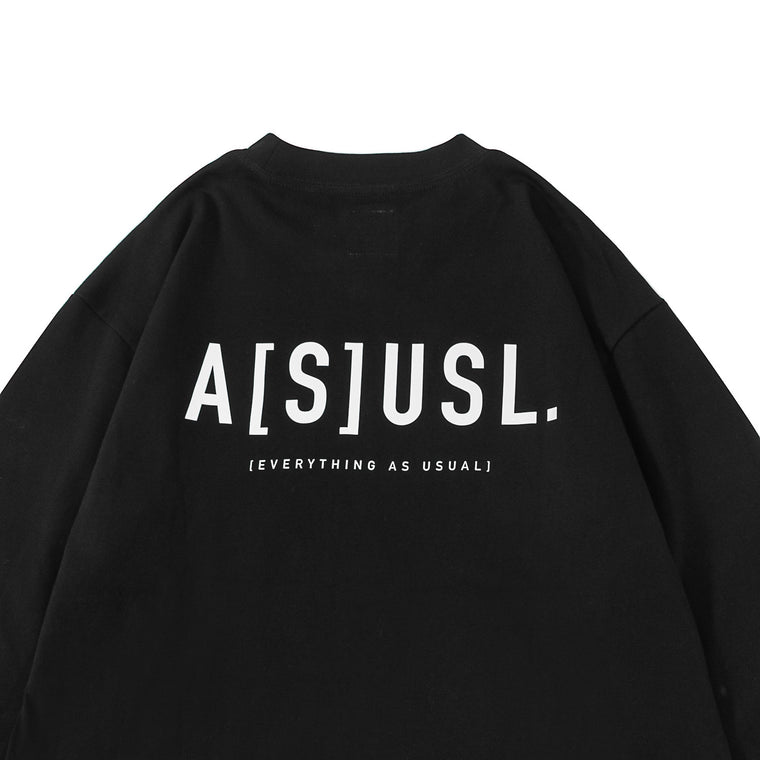 A[S]USL REFLECTIVE LOGO LONG TEE-BLACK