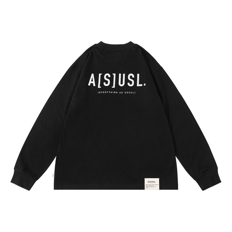 A[S]USL REFLECTIVE LOGO LONG TEE-BLACK