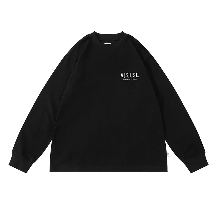 A[S]USL REFLECTIVE LOGO LONG TEE-BLACK