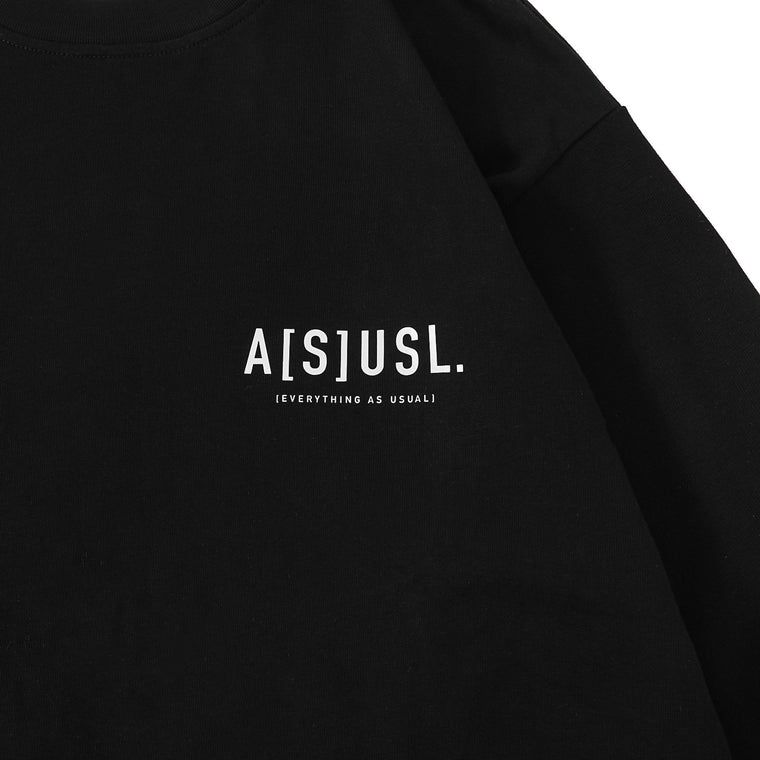 A[S]USL REFLECTIVE LOGO LONG TEE-BLACK