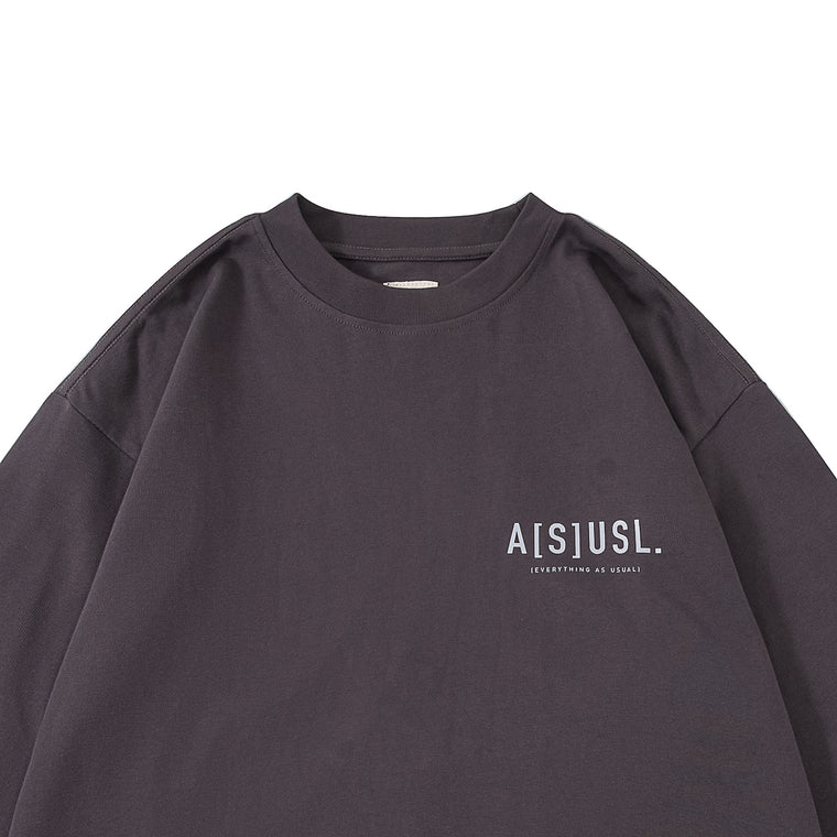 A[S]USL REFLECTIVE LOGO LONG TEE-CHARCOAL