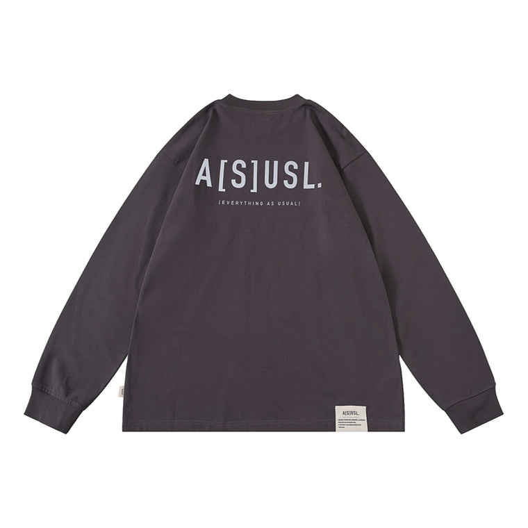 A[S]USL REFLECTIVE LOGO LONG TEE-CHARCOAL