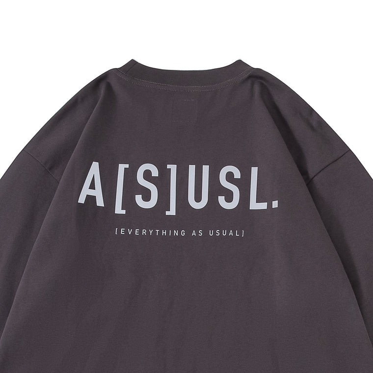 A[S]USL REFLECTIVE LOGO LONG TEE-CHARCOAL