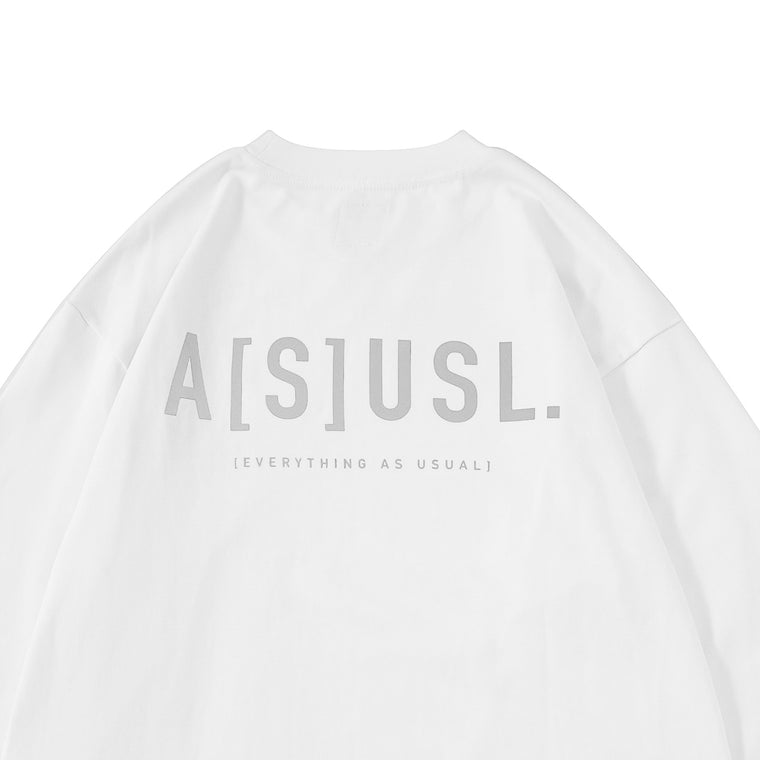 A[S]USL REFLECTIVE LOGO LONG TEE-WHITE