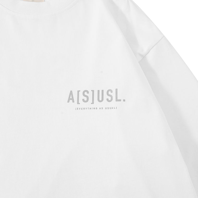 A[S]USL REFLECTIVE LOGO LONG TEE-WHITE