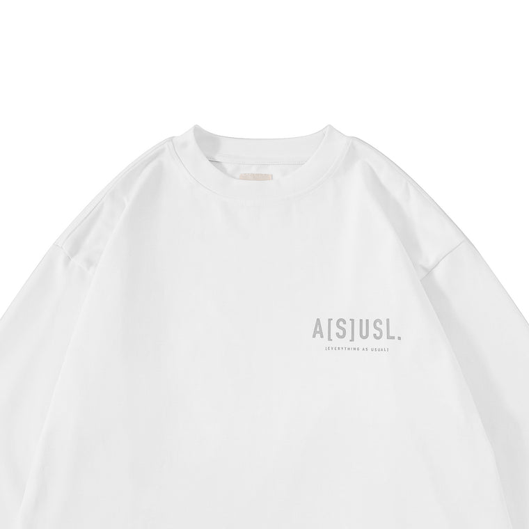 A[S]USL REFLECTIVE LOGO LONG TEE-WHITE