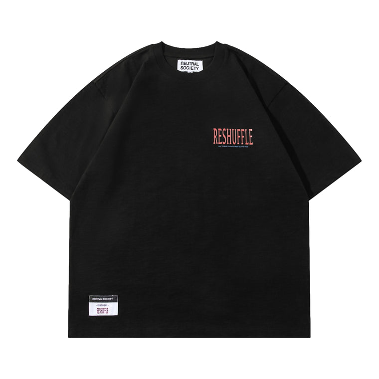 NEUTRAL SOCIETY RESHUFFLE BIG TEE-BLACK