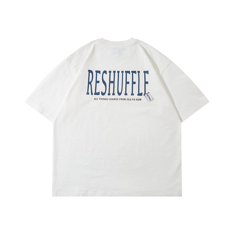 NEUTRAL SOCIETY RESHUFFLE BIG TEE-WHITE