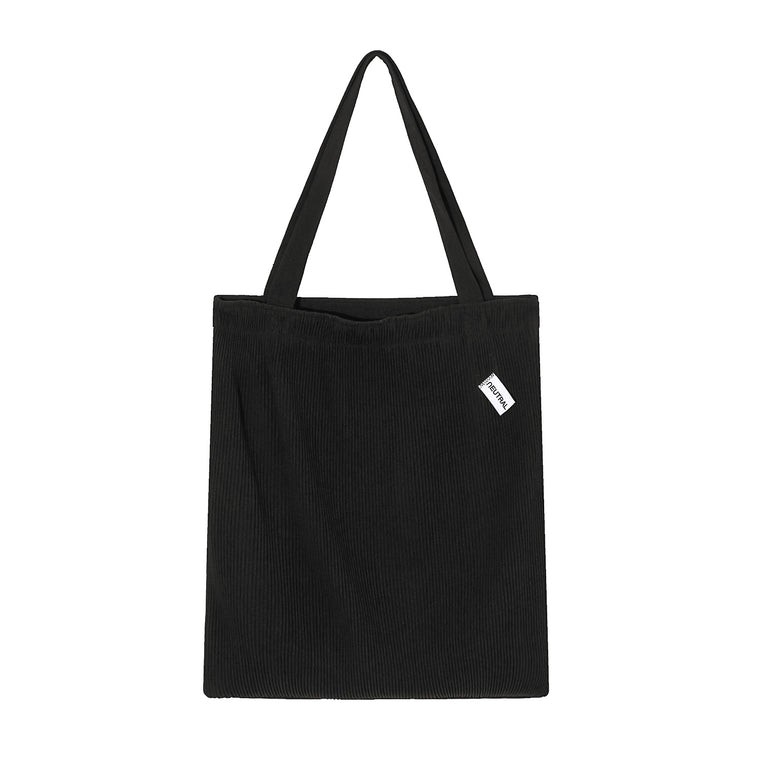 NEUTRAL SOCIETY RIB KNITTED TOTE BAG-BLACK