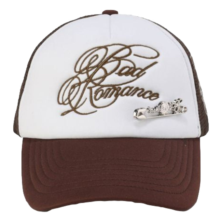 ROSEMAESE ROSE PIN BASEBALL CAP-BROWN