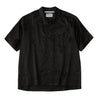 WHITE MOUNTAINEERING SATIN OPEN COLLAR SHORT SLEEVE SHIRT-BLACK