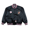 SCENE BY ICE FIRE SATIN VARSITY JACKET-BLACK RED