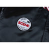 SCENE BY ICE FIRE SATIN VARSITY JACKET-BLACK RED