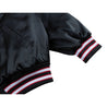 SCENE BY ICE FIRE SATIN VARSITY JACKET-BLACK RED