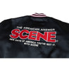 SCENE BY ICE FIRE SATIN VARSITY JACKET-BLACK RED