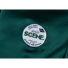 SCENE BY ICE FIRE SATIN VARSITY JACKET-DARK GREEN