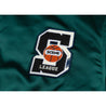 SCENE BY ICE FIRE SATIN VARSITY JACKET-DARK GREEN