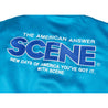 SCENE BY ICE FIRE SATIN VARSITY JACKET-TEAL