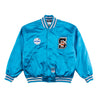 SCENE BY ICE FIRE SATIN VARSITY JACKET-TEAL