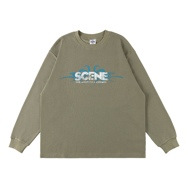 SCENE BY ICE FIRE SCENE BOYS WAFFLE LONG SLEEVE-GREEN