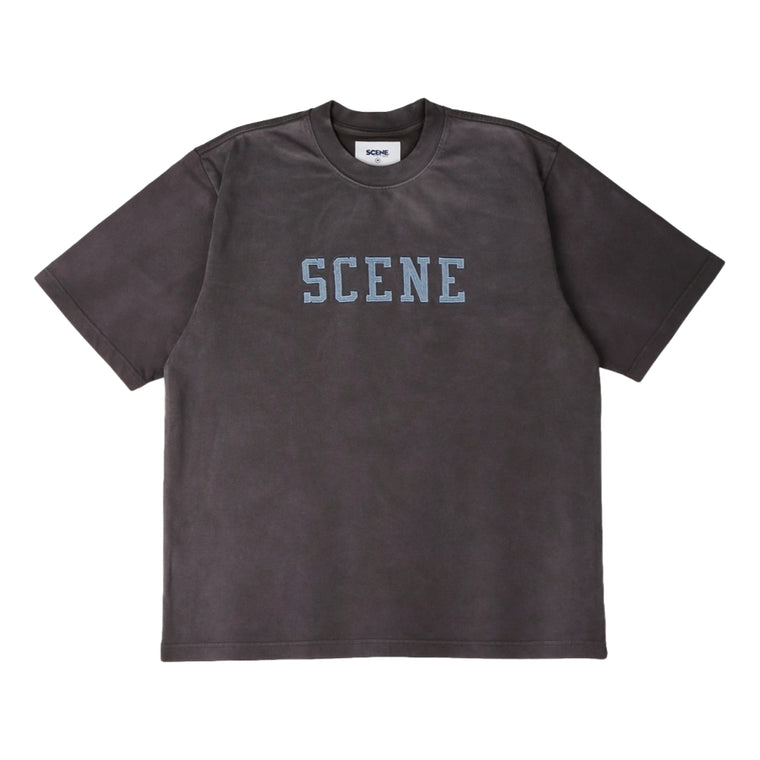 SCENE BY ICE FIRE SCENE SNOW WASHED TEE-CHARCOAL